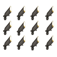 Outdoor Landscape Lighting LED 12V Low Voltage SPB10 4x/8x/12x Package 8W 3000K Warm White Integrated LED Brass Spotlight 12V Low Voltage Small Directional Bullet Light 12 Pack Dark Brass