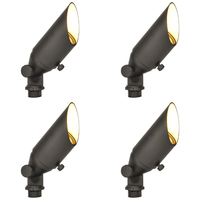 Outdoor Landscape Lighting LED 12V Low Voltage SPB10 4x/8x/12x Package 8W 3000K Warm White Integrated LED Brass Spotlight 12V Low Voltage Small Directional Bullet Light 4 Pack Dark Brass