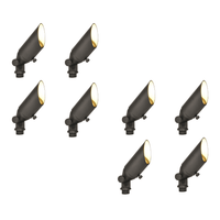 Outdoor Landscape Lighting LED 12V Low Voltage SPB10 4x/8x/12x Package 8W 3000K Warm White Integrated LED Brass Spotlight 12V Low Voltage Small Directional Bullet Light 8 Pack Dark Brass