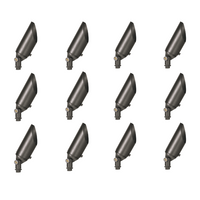 Outdoor Landscape Lighting LED 12V Low Voltage SPB12 4x/8x/12x Package 3W-12W Adjustable Integrated LED 12V Low Voltage Outdoor Landscape Lighting Brass Spotlight 3000K Dark Brass 12 Pack