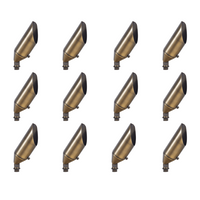 Outdoor Landscape Lighting LED 12V Low Voltage SPB12 4x/8x/12x Package 3W-12W Adjustable Integrated LED 12V Low Voltage Outdoor Landscape Lighting Brass Spotlight 3000K Natural Brass 12 Pack