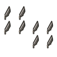 Outdoor Landscape Lighting LED 12V Low Voltage SPB12 4x/8x/12x Package 3W-12W Adjustable Integrated LED 12V Low Voltage Outdoor Landscape Lighting Brass Spotlight 3000K Dark Brass 8 Pack