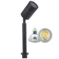 Outdoor Landscape Lighting LED 12V Low Voltage SPS02 4x/8x/12x Package 12V Low Voltage LED Stainless Steel Spotlight Adjustable Up Lighting Fixtures with 5W 3000K Bulb
