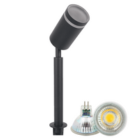 Outdoor Landscape Lighting LED 12V Low Voltage SPS03 4x/8x/12x Package LED Stainless Steel 12V Low Voltage Outdoor Spotlight Adjustable Up Lighting Fixtures with 5W 3000K Bulb