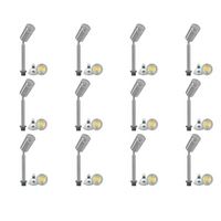 Outdoor Landscape Lighting LED 12V Low Voltage SPS03 4x/8x/12x Package LED Stainless Steel 12V Low Voltage Outdoor Spotlight Adjustable Up Lighting Fixtures with 5W 3000K Bulb Stainless Steel 12 Pack