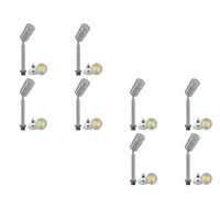 Outdoor Landscape Lighting LED 12V Low Voltage SPS03 4x/8x/12x Package LED Stainless Steel 12V Low Voltage Outdoor Spotlight Adjustable Up Lighting Fixtures with 5W 3000K Bulb Stainless Steel 8 Pack