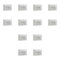 Outdoor Landscape Lighting LED 12V Low Voltage STA03 4x/8x/12x Package 2+2+2W 3CCT 3000K/4000K/5000K 12V Low Voltage Cast Aluminum Rectangular Surface Mount LED Stair Step or Deck Light White 12 Pack