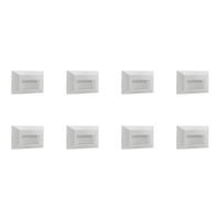 Outdoor Landscape Lighting LED 12V Low Voltage STA03 4x/8x/12x Package 2+2+2W 3CCT 3000K/4000K/5000K 12V Low Voltage Cast Aluminum Rectangular Surface Mount LED Stair Step or Deck Light White 8 Pack