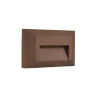 Outdoor Landscape Lighting LED 12V Low Voltage STA03 2+2+2W 3CCT 3000K/4000K/5000K 12V Low Voltage Cast Aluminum Rectangular Surface Mount LED Stair Step or Deck Light Brown