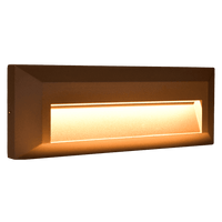 Outdoor Landscape Lighting LED 12V Low Voltage STA04 3+3W 3CCT 3000K/4000K/5000K 12V Low Voltage Cast Aluminum Rectangular Surface Mount LED Step or Deck Light Brown