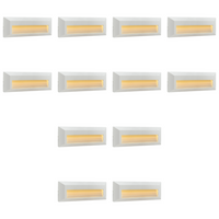 Outdoor Landscape Lighting LED 12V Low Voltage STA04 4x/8x/12x Package 3+3W 3CCT 3000K/4000K/5000K 12V Low Voltage Cast Aluminum Rectangular Surface Mount LED Step or Deck Light White 12 Pack