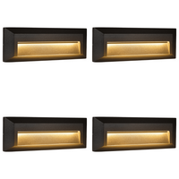 Outdoor Landscape Lighting LED 12V Low Voltage STA04 4x/8x/12x Package 3+3W 3CCT 3000K/4000K/5000K 12V Low Voltage Cast Aluminum Rectangular Surface Mount LED Step or Deck Light Black 4 Pack