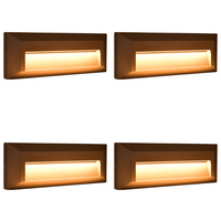 Outdoor Landscape Lighting LED 12V Low Voltage STA04 4x/8x/12x Package 3+3W 3CCT 3000K/4000K/5000K 12V Low Voltage Cast Aluminum Rectangular Surface Mount LED Step or Deck Light Brown 4 Pack