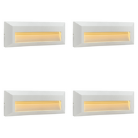 Outdoor Landscape Lighting LED 12V Low Voltage STA04 4x/8x/12x Package 3+3W 3CCT 3000K/4000K/5000K 12V Low Voltage Cast Aluminum Rectangular Surface Mount LED Step or Deck Light White 4 Pack