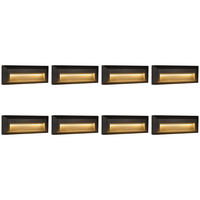 Outdoor Landscape Lighting LED 12V Low Voltage STA04 4x/8x/12x Package 3+3W 3CCT 3000K/4000K/5000K 12V Low Voltage Cast Aluminum Rectangular Surface Mount LED Step or Deck Light Black 8 Pack