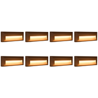 Outdoor Landscape Lighting LED 12V Low Voltage STA04 4x/8x/12x Package 3+3W 3CCT 3000K/4000K/5000K 12V Low Voltage Cast Aluminum Rectangular Surface Mount LED Step or Deck Light Brown 8 Pack
