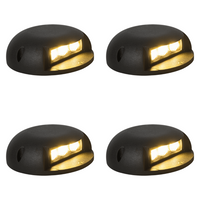 Outdoor Landscape Lighting LED 12V Low Voltage STA05 4x/8x/12x Package 3W 12V Low Voltage Cast Aluminum Round Surface Mount LED Step or Deck Light 4 Pack