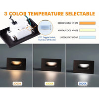 Outdoor Landscape Lighting LED 12V Low Voltage STA07 3.5W 3CCT 12V Low Voltage Rectangular Waterproof Horizontal Integrated LED Aluminum Stairs Step Light Fixture
