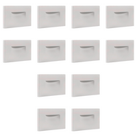 Outdoor Landscape Lighting LED 12V Low Voltage STA07 4x/8x/12x Package 3.5W 12V Low Voltage 3CCT Rectangular Waterproof Horizontal LED Aluminum Stairs Step Light Fixture White 12 Pack
