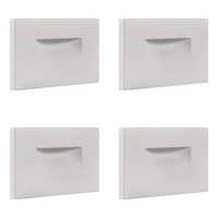 Outdoor Landscape Lighting LED 12V Low Voltage STA07 4x/8x/12x Package 3.5W 12V Low Voltage 3CCT Rectangular Waterproof Horizontal LED Aluminum Stairs Step Light Fixture White 4 Pack