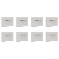 Outdoor Landscape Lighting LED 12V Low Voltage STA07 4x/8x/12x Package 3.5W 12V Low Voltage 3CCT Rectangular Waterproof Horizontal LED Aluminum Stairs Step Light Fixture White 8 Pack