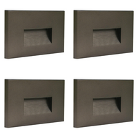 Outdoor Landscape Lighting LED 12V Low Voltage STA08 4x/8x/12x Package 3.5W 12V Low Voltage 3CCT Rectangular Waterproof Horizontal LED Aluminum Stair Step Light Fixture Dark Bronze 4 Pack
