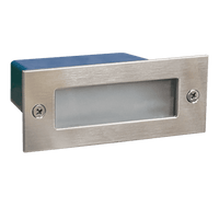 Outdoor Landscape Lighting LED 12V Low Voltage STS02 12V Low Voltage Outdoor Recessed Stainless Steel Brick Wall Light 3000K Warm White Integrated LED Step/ Stair Lighting Fixture