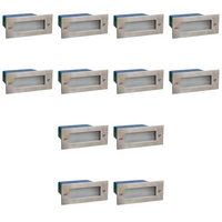 Outdoor Landscape Lighting LED 12V Low Voltage STS02 4x/8x/12x Package Outdoor Recessed Brick Wall Light 12V Low Voltage 3000K Warm White Integrated LED Step/ Stair Lighting Fixture 12 Pack