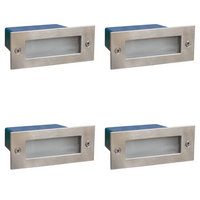 Outdoor Landscape Lighting LED 12V Low Voltage STS02 4x/8x/12x Package Outdoor Recessed Brick Wall Light 12V Low Voltage 3000K Warm White Integrated LED Step/ Stair Lighting Fixture 4 Pack