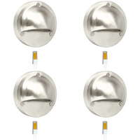 Outdoor Landscape Lighting LED 12V Low Voltage STS09 4x/8x/12x Package LED Round Stainless Steel Deck Light Surface Mount 12V Low Voltage Landscape Lighting 3W 3000K Bulb 4 Pack