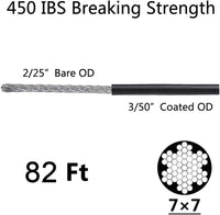 Outdoor Landscape Lighting LED 12V Low Voltage SLGC02 String Light Hanging Cable Kit 165 FT, Nylon Coated 304 Stainless Steel Guide Wire and Accessories for Outdoor Bistro String Lights