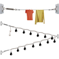 Outdoor Landscape Lighting LED 12V Low Voltage SLGC02 String Light Hanging Cable Kit 165 FT, Nylon Coated 304 Stainless Steel Guide Wire and Accessories for Outdoor Bistro String Lights