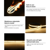Outdoor Landscape Lighting LED 12V Low Voltage SLD04 16ft/32ft/82ft Dotless Single Color Linear 3.05W/ft for 8mm | 4.27W/ft for 10mm LED Strip Lights Low Voltage FCOB DC24V Tape Light