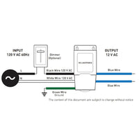 Outdoor Landscape Lighting LED 12V Low Voltage 12V/24V AC/DC Low Voltage Dimmable Transformers LED Driver Outdoor Rated