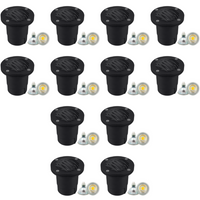 Outdoor Landscape Lighting LED 12V Low Voltage UNA06 4x/8x/12x Package Cast Aluminum 12V Low Voltage Round Grill LED In-ground Well Light IP65 Waterproof with MR16 5W 3000K Bulb 12 pack