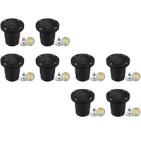 Outdoor Landscape Lighting LED 12V Low Voltage UNA06 4x/8x/12x Package Cast Aluminum 12V Low Voltage Round Grill LED In-ground Well Light IP65 Waterproof with MR16 5W 3000K Bulb 8 Pack