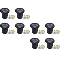 Outdoor Landscape Lighting LED 12V Low Voltage UNA07 4x/8x/12x Package Cast Aluminum 12V Low Voltage Round LED In-ground Well Light IP65 Waterproof with MR16 5W 3000K Bulb 8 Pack