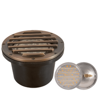 Outdoor Landscape Lighting LED 12V Low Voltage UNB01 4x/8x/12x Package Cast Brass Low Voltage Grille Commercial LED In-ground Well Light IP65 Waterproof 12V Low Voltage with PAR36 10W 160° 3000K Bulb