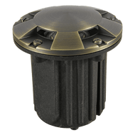 UNB07 Cast Brass 12V Low Voltage Round Multi-Directional LED In-ground Well Light MR16 Socket IP65 Waterproof - None / Natural Brass