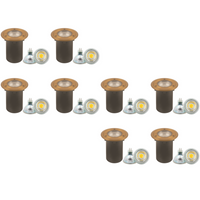 Outdoor Landscape Lighting LED 12V Low Voltage UNB12 4x/8x/12x Package Cast Brass 12V Low Voltage Round LED In-ground Well Light IP65 Waterproof with MR16 5W 3000K Bulb 8 Pack