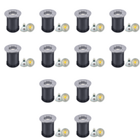 Outdoor Landscape Lighting LED 12V Low Voltage UNS02 4x/8x/12x Package Waterproof In-Ground 12V Low Voltage LED Underground Light Landscape Lighting with MR16 5W 3000K Bulb 12 Pack Stainless Steel