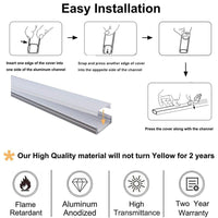 Outdoor Landscape Lighting LED 12V Low Voltage AP44M 8 ft Aluminum Channel Flush Mount 0.70″(W) x 0.31″(H) for LED Strip Lights | 10 Pack