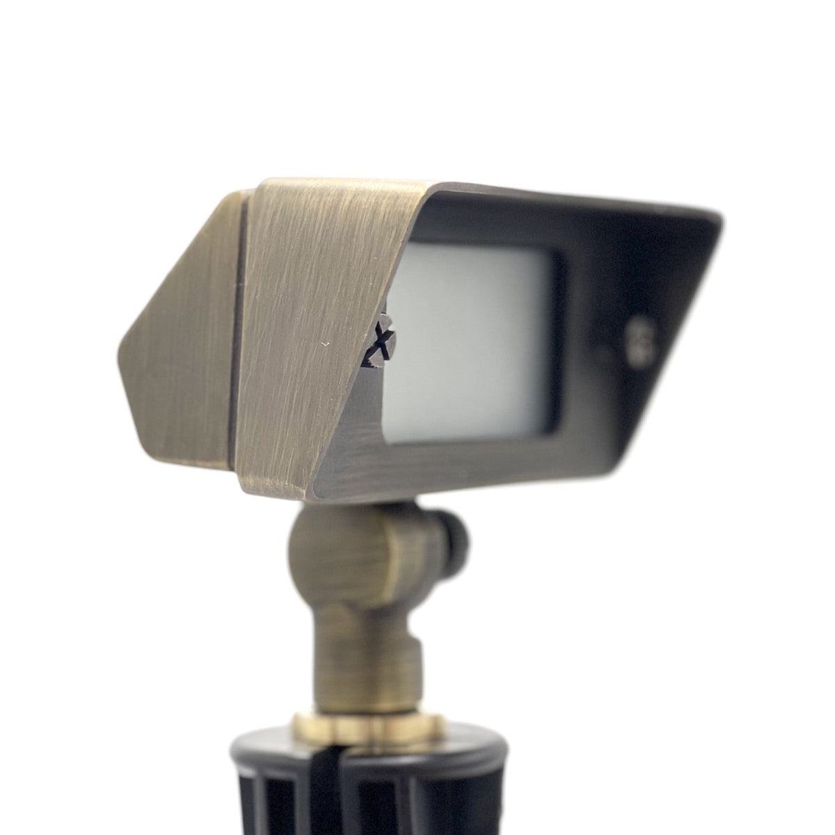 Outdoor Landscape Lighting LED 12V Low Voltage FLBP02 Tulay Antique Brass Squared Flood Light Low Voltage Landscape Lighting